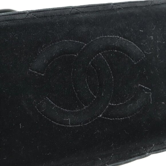 CHANEL Matelasse Hand Bag Suede Black Silver CC Auth - Picture 10 of 15